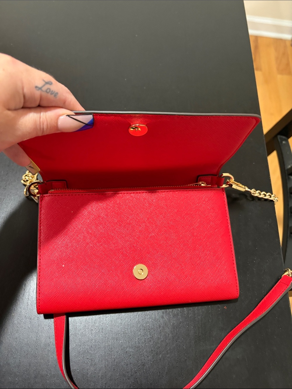 Tory Burch Red Leather Chain-Shoulder Crossbody Never Used! - Picture 11 of 11